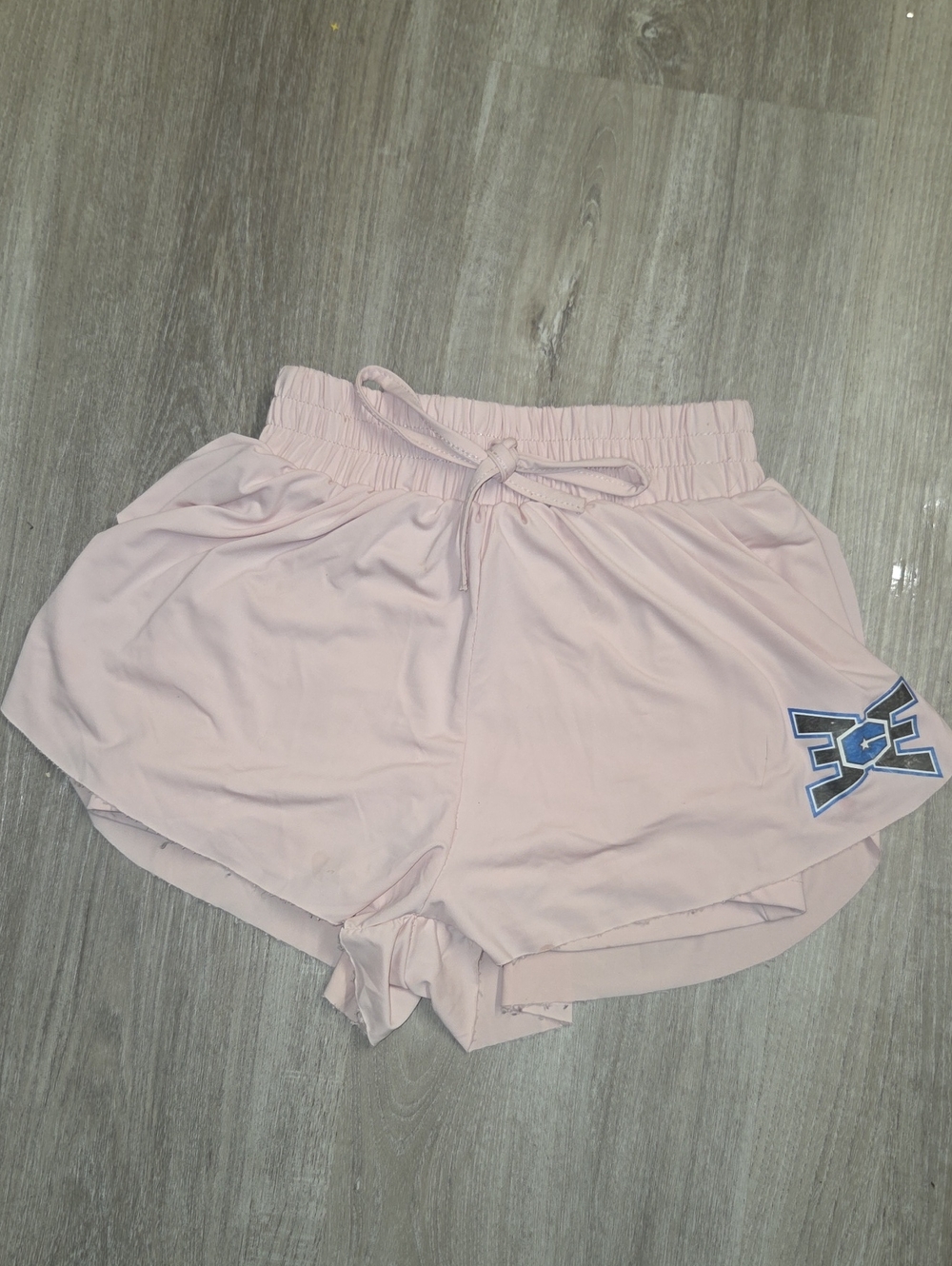 Girl's Light Pink Athletic Shorts with Drawstring
